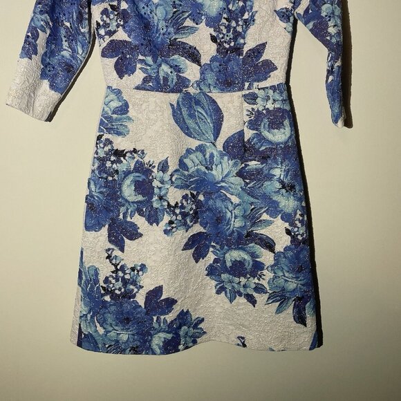 Adrianna Papell Womens Size 2 Multicolor Floral Brocade Sheath Cocktail Dress - Picture 3 of 10